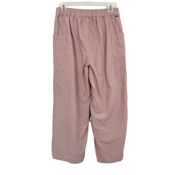 Oneill Jinnie High Rise Button Fly Wide Leg Pants Cropped Beach Boho - MEDIUM - Picture 2 of 8